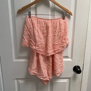 Mahina strapless pink and white romper small
